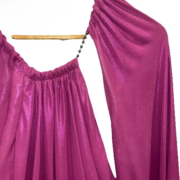 THE ATTICO Karen Mini Dress Pink Violet Lamé Cutout Cocktail US 4 IT 40 chain - Picture 9 of 16
